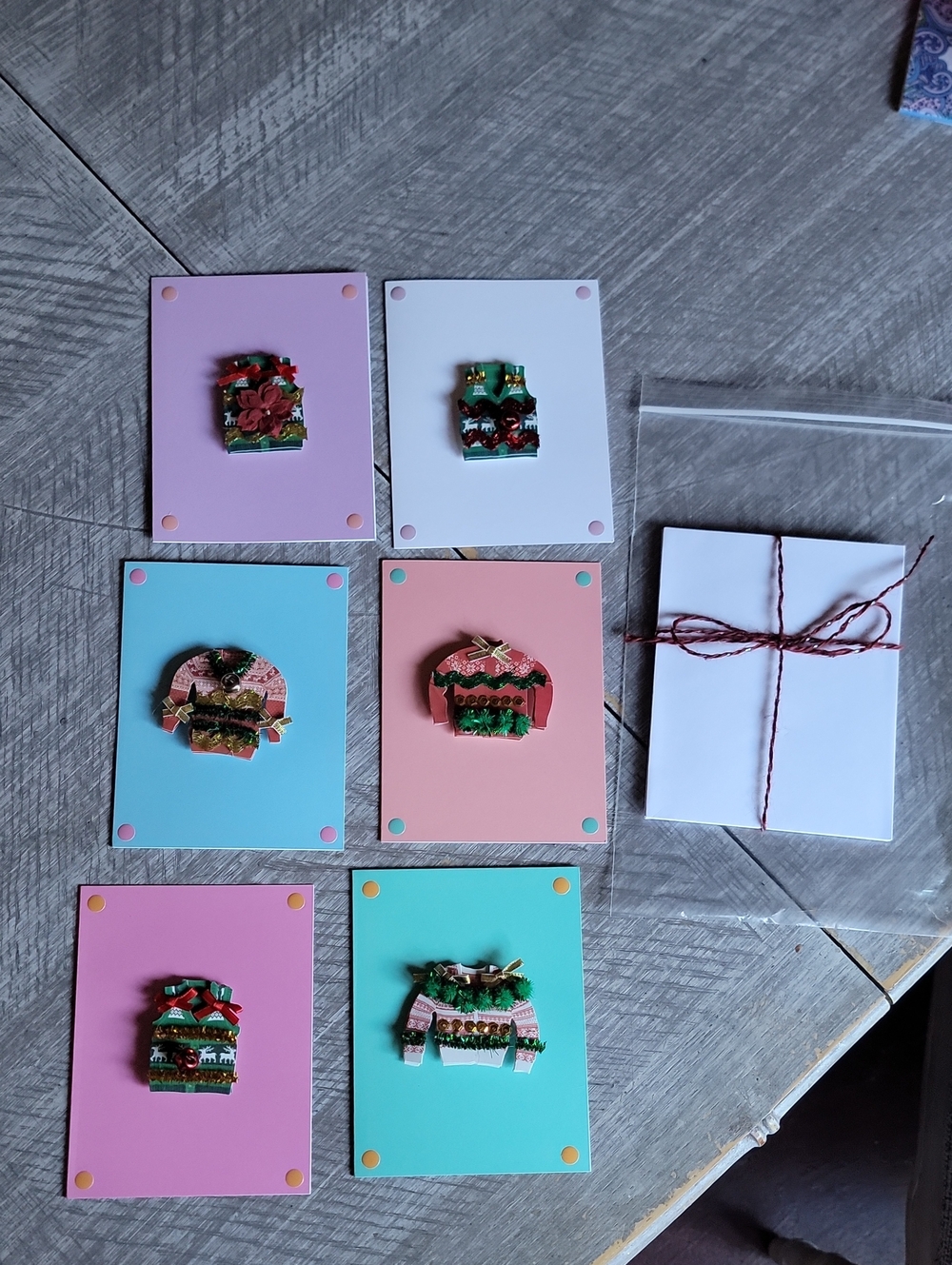 6 Ugly Sweater Christmas Cards (Homemade)